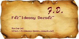 Földessy Dezső névjegykártya