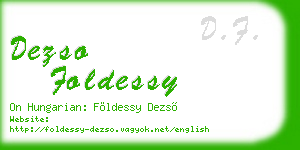 dezso foldessy business card