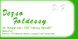 dezso foldessy business card